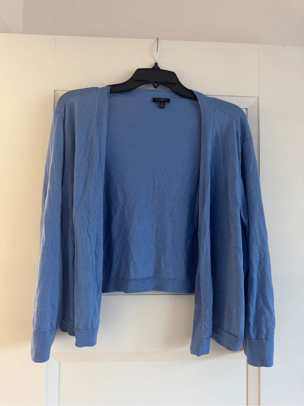Talbots Light Blue Open-Front Cardigan Sweater